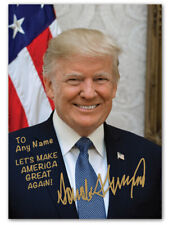 PERSONALIZED President Donald Trump American Flag Autographed 5x7 Photo MAGA  picture