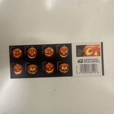Halloween Jack O Lanterns Spooky Usps Total 20 Us Scott# 5137-5140 picture