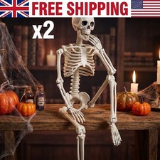 Halloween Human 2 Skeleton Oversized Poseable Size Life Decoration Party Prop 40 picture