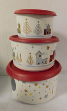 NEW Tupperware Holiday Christmas Tree Reindeer Sleigh Canisters Set 6 Pc picture
