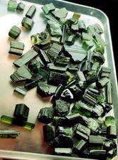 120ct 65PCS  Clear Tourmaline—GREEN Tourmaline Crystal Rough gem Rock  u565 picture