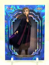 2024 Topps Chrome Disney Anna Sapphire Blue Refractor SP Frozen CRACKED ICE A picture