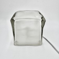 Rare Vintage 1990s IKEA Iviken Ice Cube Table Lamp Frosted Glass Block HTF picture