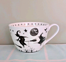 Rare Portabello Inspire Flying Witch Grave Yard Bone China Coffee Mug Halloween picture