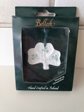 Belleek Made Ireland Irish Christmas Ornament Shamrock Fine Parian China Celtic☘ picture