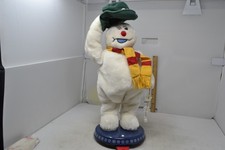 Vintage 2004 Gemmy 18'' Frosty The Snowman Animated Sings Lights Spins Blue Base picture