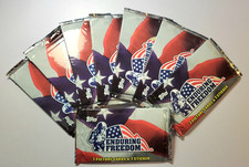 Topps Enduring Freedom 2001 Sealed Trading Card Pack Vintage 7 Cards 1 Sticker picture