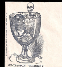 160+ yrs old Antique 1860's Southern Whiskey Skeleton Civil War Cover SR.cc.sW picture
