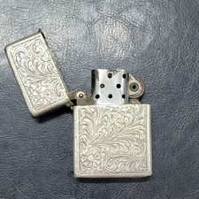 1940s Zippo Insert in Italian 800 Silver Case – Rare Vintage Lighter – Engraved picture