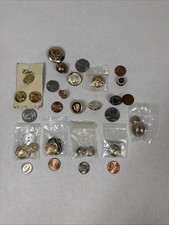 Antique & Vintage Button Lot Military Brass Steel Plastic picture