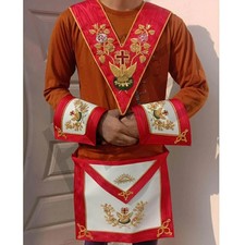 Hand Embroidery Sxottish Rite 18th Degree Apron with Collar & Cuffs picture