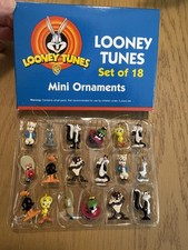 1999 Vintage LOONEY TUNES Christmas Mini Ornaments Set of 18 SEALED Inner Pack picture