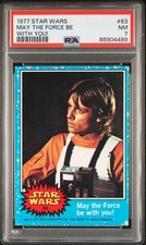 1977 Topps Star Wars May the Force Be With You #63 Luke Skywalker PSA 7 NM picture