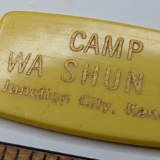Junction City, KS Camp Wa Shun Ga Plastic Keychain Souvenir Tag Fob Made in USA picture
