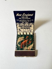 Vintage Feature Matchbook NEW ENGLAND RAW BAR Restaurant Full Washington DC picture