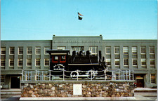 Postcard The Alaska Railroad General Office Building and Train Monument picture