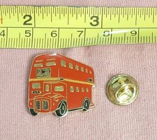Vtg Lambert of London British Red Double Decker Bus UK England Souvenir Pin picture