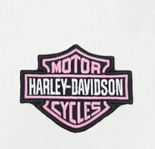 Pink Harley Davidson Iron On Sew On Patch 2.5x3 Inches picture
