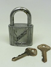 Vintage SLAYMAKER Rustless Lock Made In USA Padlock Lock 2 Keys Functioning 1950 picture