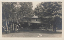 LARGE HOUSE WITH PORCH REAL PHOTO POSTCARD UNKNOWN LOCATION 1940s RPPC picture