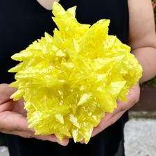 2LB Rare Natural yellow sulfur crystal quartz crystal mineral specimen picture