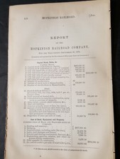 1875 train report HOPKINTON RAILROAD Milford Ashland Massachusetts picture