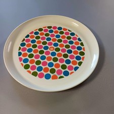 Vintage Serving Tray 1969 Deka Plastics No.140 Retro Polka Dots 12.75