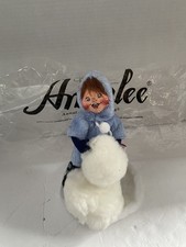 Vintage Annalee 1993 Boy Building Snowman 8