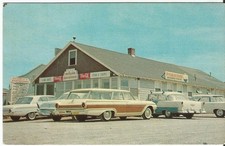 George's Restaurant, Galilee Rhode Island Postcard VTG R.I. 1960s Coca-Cola Cars picture