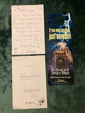 Disneyland DCA Tower Of Terror door hanger + 2 vintage disneyland documents rare picture