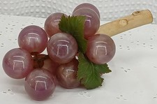 VTG MID-CENTURY LUCITE ACRYLIC GRAPE CLUSTER ON DRIFTWOOD PURPLE MCM picture