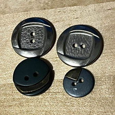 4x Vintage Art Deco Metal Sewing Buttons Geometric Craft Replacement Set picture