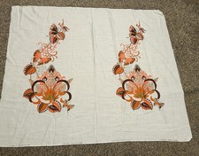 VTG Alfred Shaheen Printed Fabric Panel Butterfly Flowers Hawaii MCM Mod 60s picture