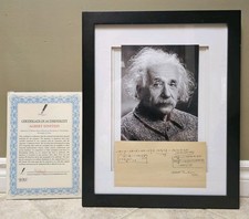 Albert Einstein -Authentic Hand Signed & Dated Formula -Autographed -Framed -COA picture