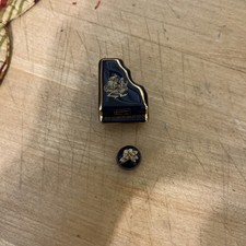 Limoges France Blue Porcelain Dollhouse Miniature Grand Piano w/Stool Vintage picture