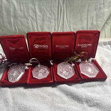 Waterford Crystal Christmas Ornaments Set of 4 in Original Boxes 1987-1990 picture