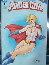 Power Girl Drawing On Power Girl #1 Sketch Cover Original Art  picture