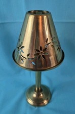 Vtg Partylite Floral Tracery Tealight Lamp Brass Set Farmhouse 11.5