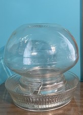Vntg Clear Glass Sana-Fount Poultry Waterer/Feeder with Anderson Base, A-3 picture