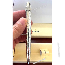 Rolex Vintage-Style Palladium-Finish Ballpoint Pen, New in Box, Luxury Ad Gift picture
