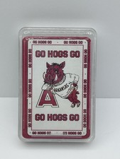 Vintage University Of Arkansas Razorbacks Playing Cards New Sealed Case picture