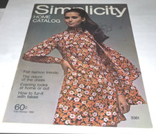 Simplicity Home Catalog 1969 Fall Fashion Clothing Hippie Sewing Patterns Winter picture