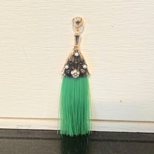 Vintage Hat Brush Gold Tone Rhinestone Faux Pearls Antique Vanity accessories picture