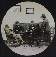 Photo VICTORIAN PUB SCENE C1890 Magic Lantern Slide BENJAMIN SHAW HUDDERSFIELD picture