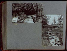 Photo:1919 1920 River Rushing Over Rocks Rocky Stream Bed Split Rail Fence picture