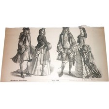 Munchener Bilderbogen No 349 Antique Print 18th Century Fashion Braun Schneider picture