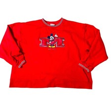 Vtg 90s Mickey Mouse Disney Store Crewneck Sweatshirt Red Adult XXL Red 2XL picture