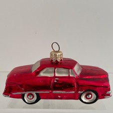 Henry Ford Museum Greenfield Village Red 1949 Ford Custom Coupe Glass Ornament picture