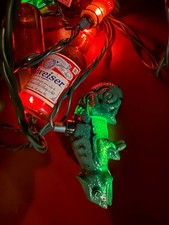 Vintage 1997 Budweiser King of Beers 10 String Light Set Bottles and Frogs picture