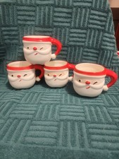 Napco Winking Santa Mugs Japan Kitschy MCM picture
